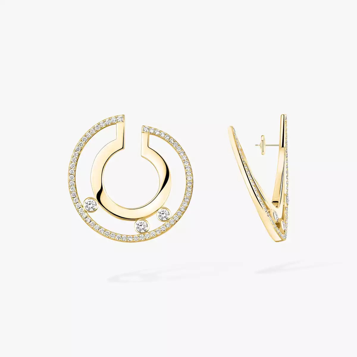 [Mystic JURI]Move Romane Small Diamond Hoop Earrings