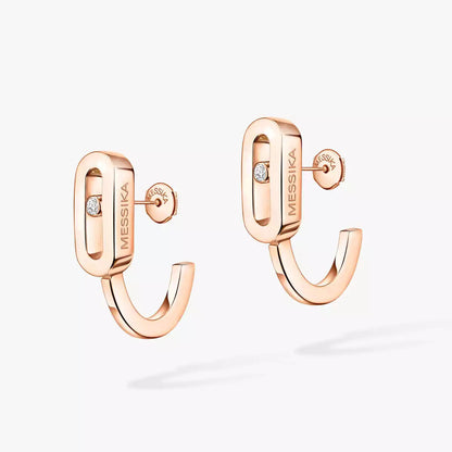 [Mystic JURI]Diamond Mini Hoop Earrings Move Classique