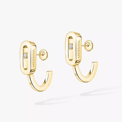 [Mystic JURI]Diamond Mini Hoop Earrings Move Classique