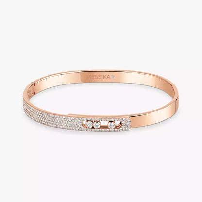 [Mystic JURI]Move Noa Rose Gold Pavé Diamond Bangle Bracelet