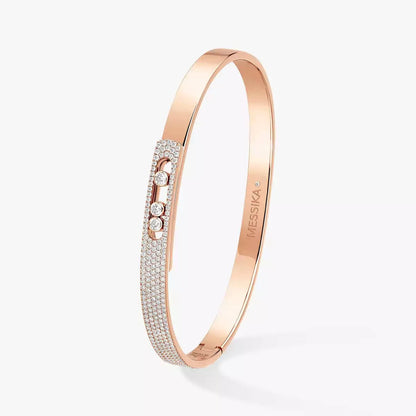 [Mystic JURI]Move Noa Rose Gold Pavé Diamond Bangle Bracelet