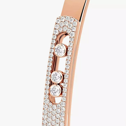 [Mystic JURI]Move Noa Rose Gold Pavé Diamond Bangle Bracelet