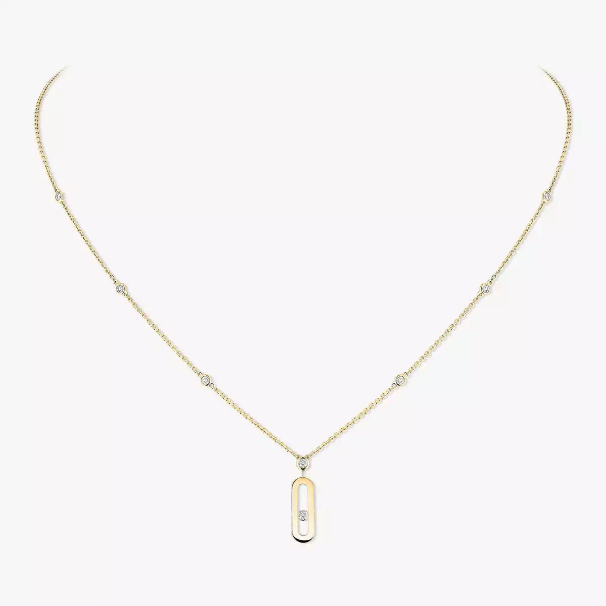 [Mystic JURI] Move Uno Gold Diamond Long Necklace