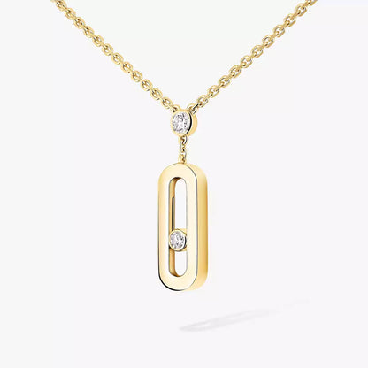 [Mystic JURI] Move Uno Gold Diamond Long Necklace
