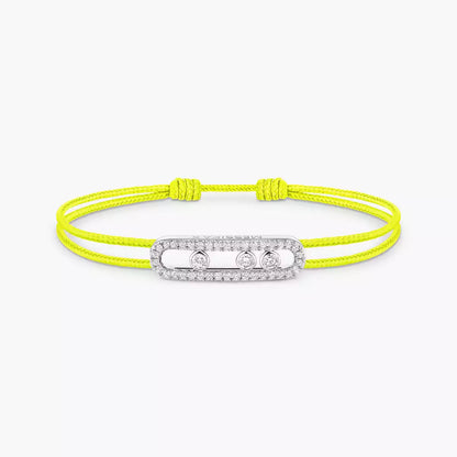 [Mystic JURI]Messika Care(s) pink cord pavé bracelet