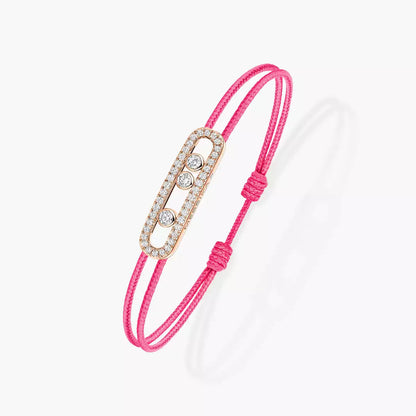[Mystic JURI]Messika Care(s) pink cord pavé bracelet