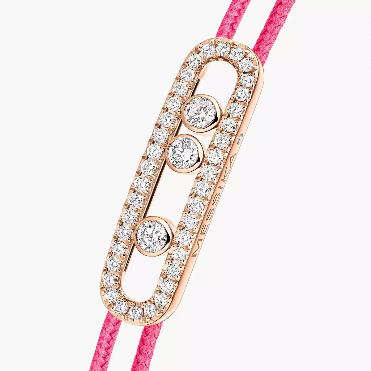 [Mystic JURI]Messika Care(s) pink cord pavé bracelet