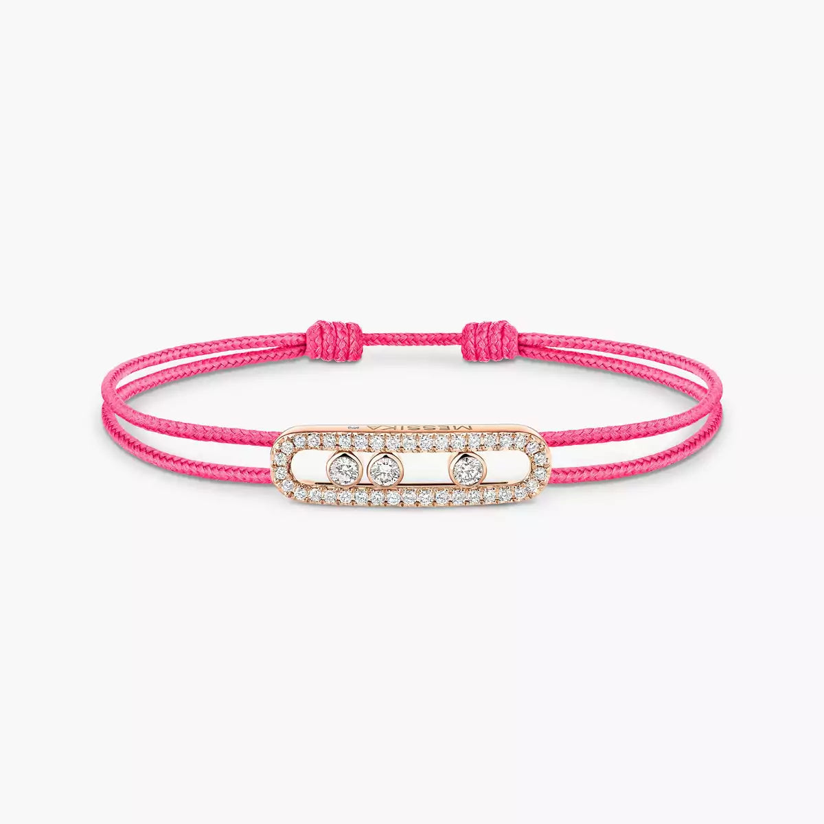 [Mystic JURI]Messika Care(s) pink cord pavé bracelet
