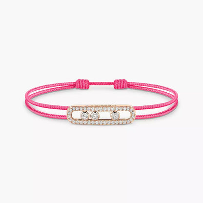 [Mystic JURI]Messika Care(s) pink cord pavé bracelet