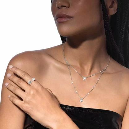 [Mystic JURI]Diamond Necklace My Twin 2 Rows