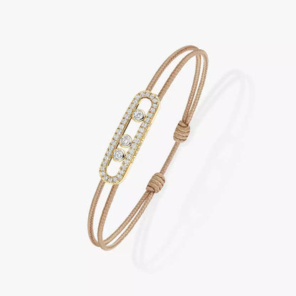 [Mystic JURI]Messika Care(s) pink cord pavé bracelet