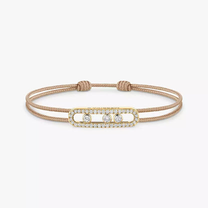 [Mystic JURI]Messika Care(s) pink cord pavé bracelet