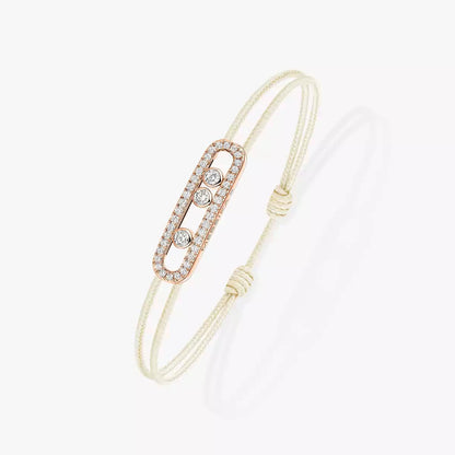 [Mystic JURI]Messika Care(s) pink cord pavé bracelet