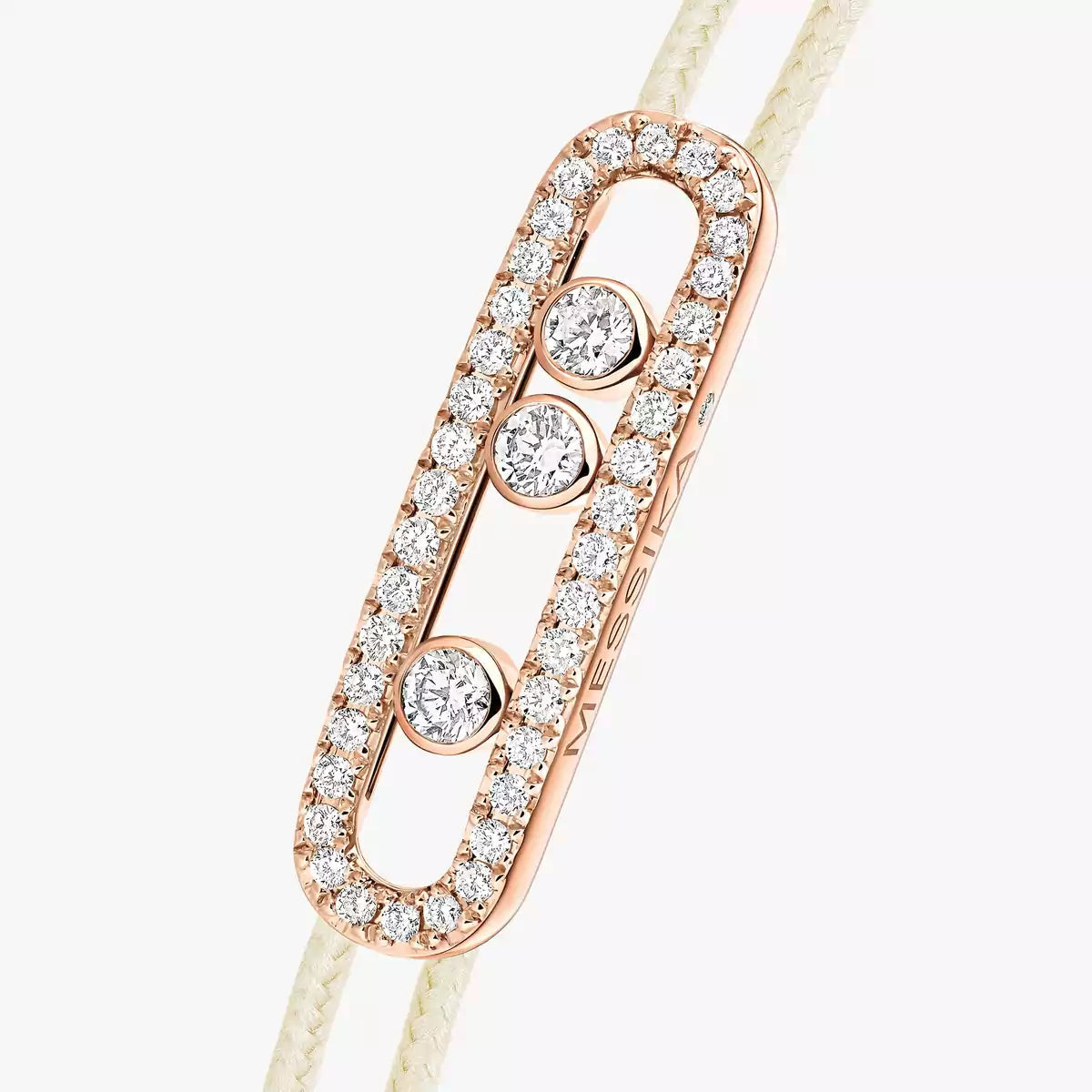 [Mystic JURI]Messika Care(s) pink cord pavé bracelet