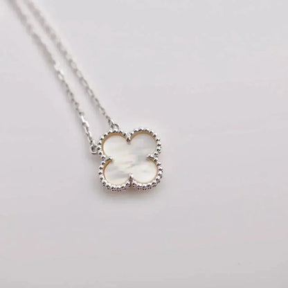 [Mystic]CLOVER  15MM WHITE MOTHER-OF-PEARL SILVER
