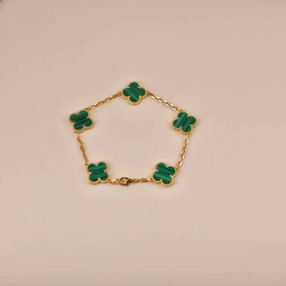 [Mystic-new] CLOVER 5 MOTIF MALACHITE BRACELET COLLECTION