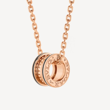 [Mystic]ZERO 1 ROCK PEDANT PINK GOLD BLACK NECKLACE