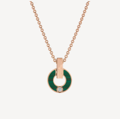 [Mystic]GARI NECKLACE PINK GOLD MALACHITE