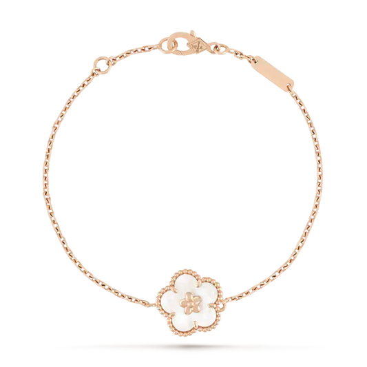 [Mystic]LUCKY WHITE MOP PLUM BLOSSOM  BRACELET