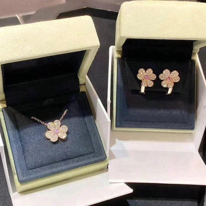 [Mystic]FRIVOLE ROSE GOLD FLOWER DIAMOND NECKLACE