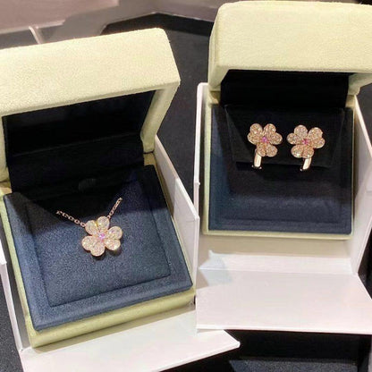 [Mystic]FRIVOLE ROSE GOLD FLOWER DIAMOND NECKLACE