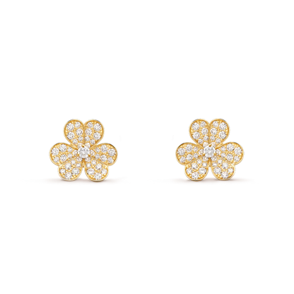 [Mystic]FRIVOLE GOLD FLOWER DIAMOND EARRINGS