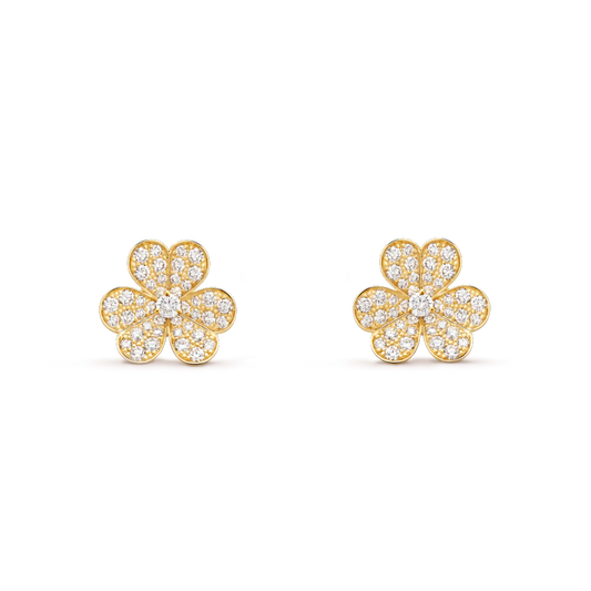 [Mystic]FRIVOLE GOLD FLOWER DIAMOND EARRINGS