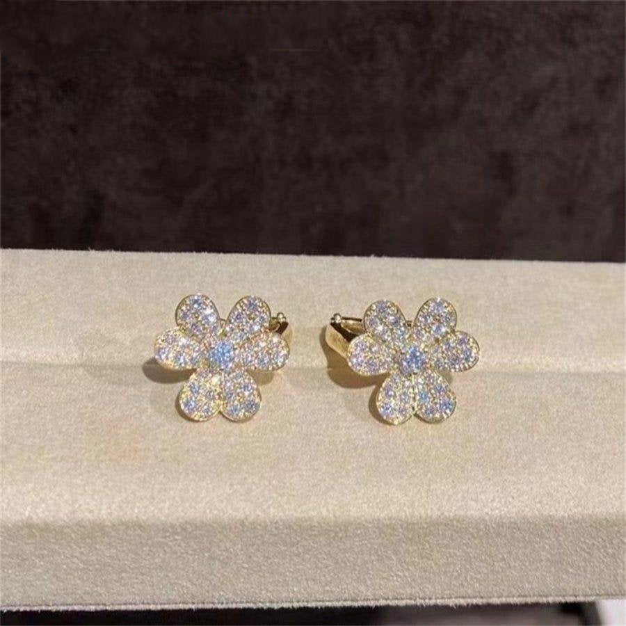 [Mystic]FRIVOLE GOLD FLOWER DIAMOND EARRINGS