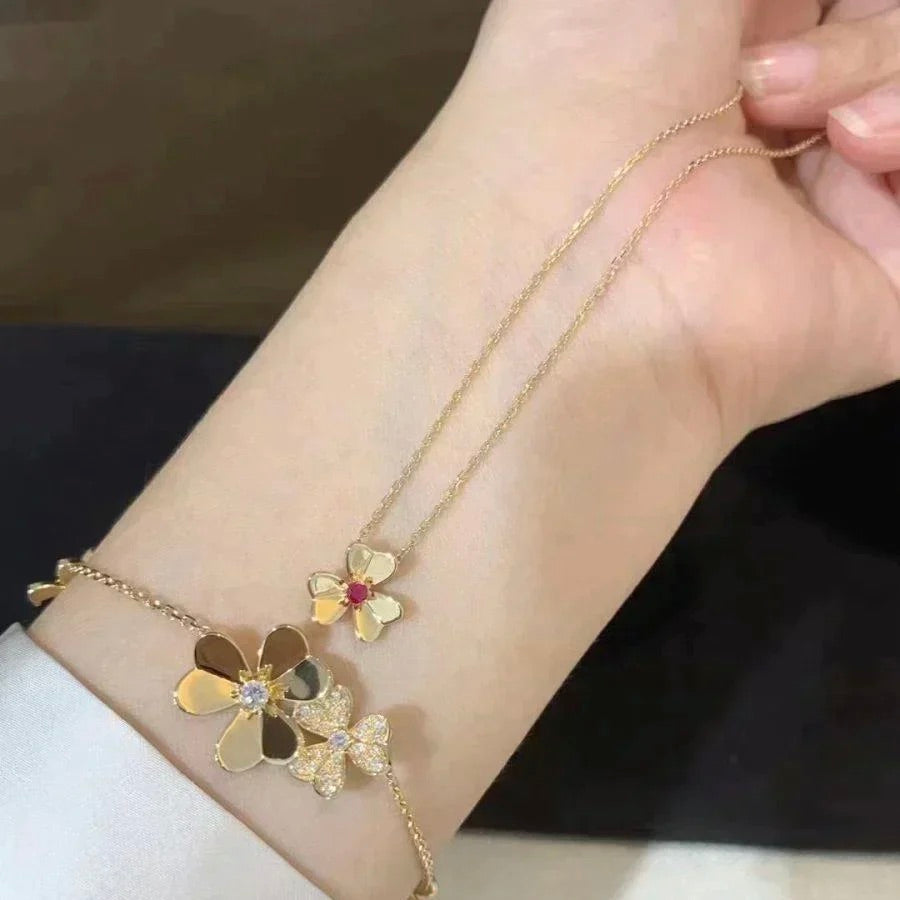 [Mystic]FRIVOLE GOLD FLOWER NECKLACE