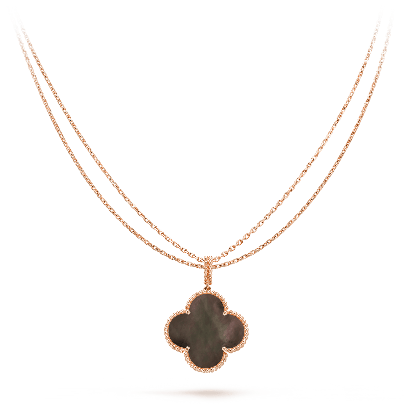 [Mystic]CLOVER 25MM GOLD DARK MOP BIG CLOVER NECKLACE