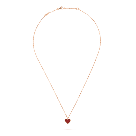 [Mystic]SWEET CLOVER CARNELIAN HEART NECKLACE