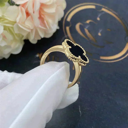 [Mystic]CLOVER ONYX RING