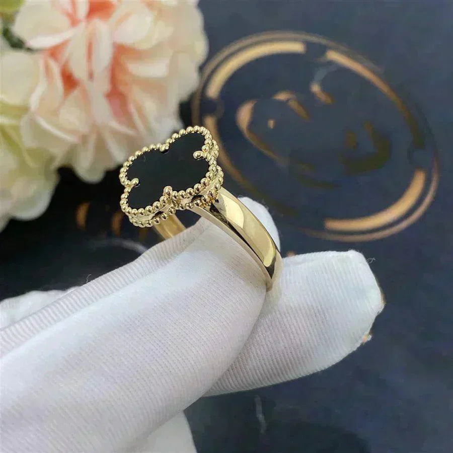 [Mystic]CLOVER ONYX RING