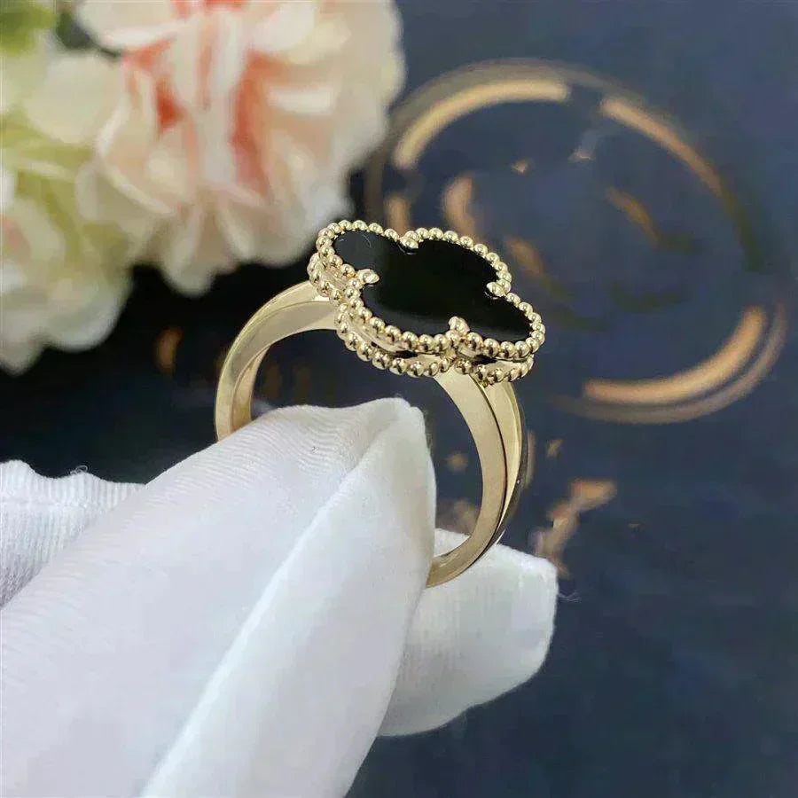 [Mystic]CLOVER ONYX RING
