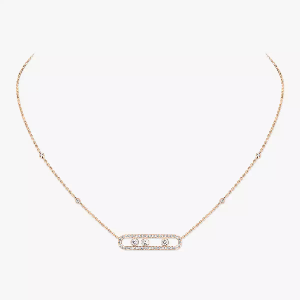[Mystic JURI] Move Pave_ Rose Gold Diamond Necklace
