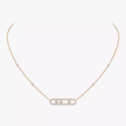 [Mystic JURI] Move Pave_ Rose Gold Diamond Necklace