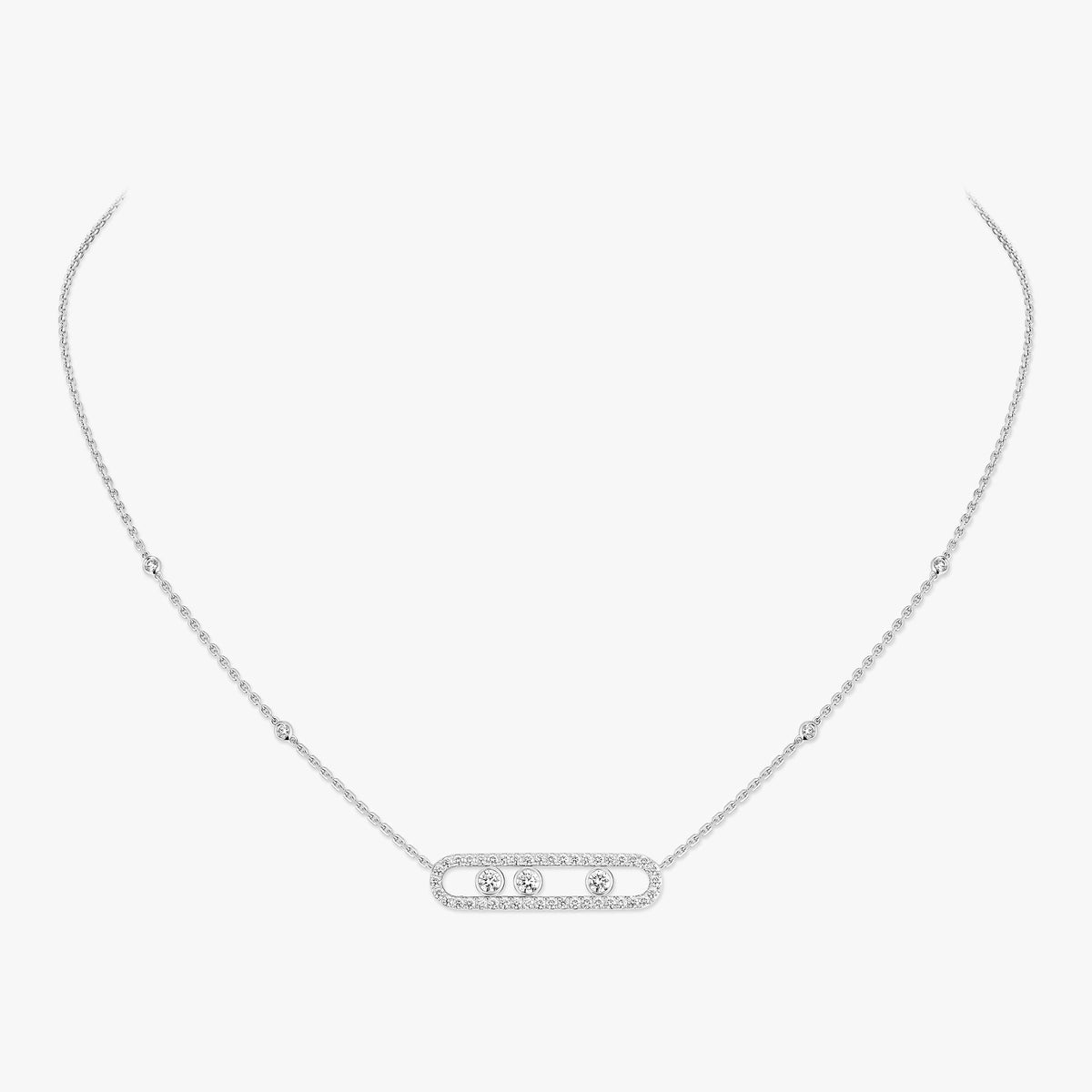 [Mystic JURI] Move Pave_ Rose Gold Diamond Necklace