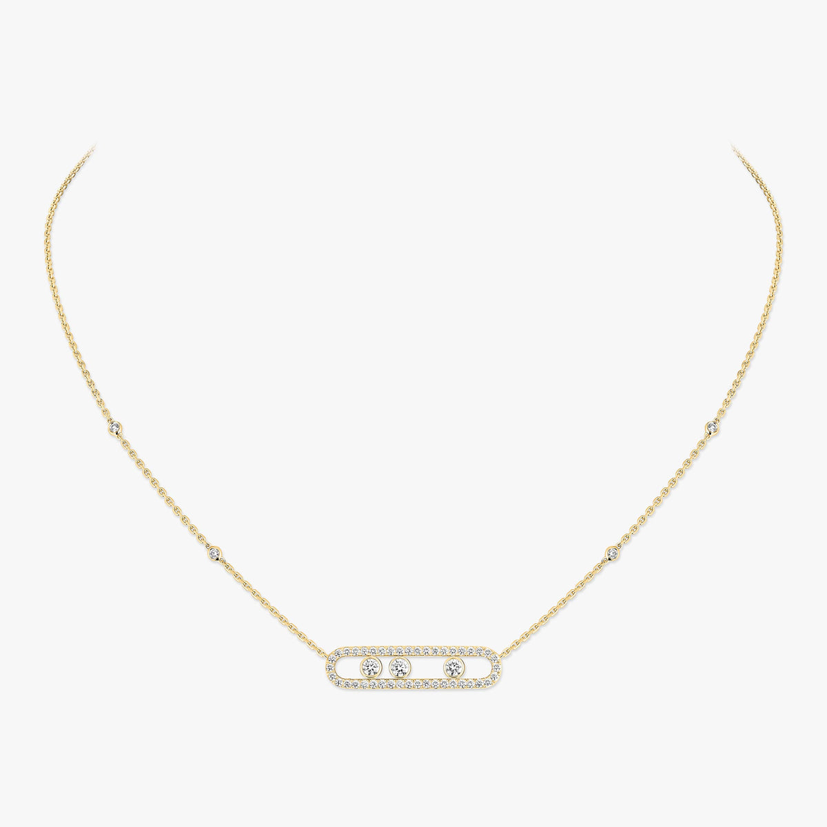 [Mystic JURI] Move Pave_ Rose Gold Diamond Necklace