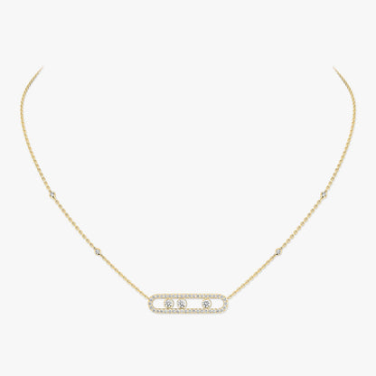 [Mystic JURI] Move Pave_ Rose Gold Diamond Necklace