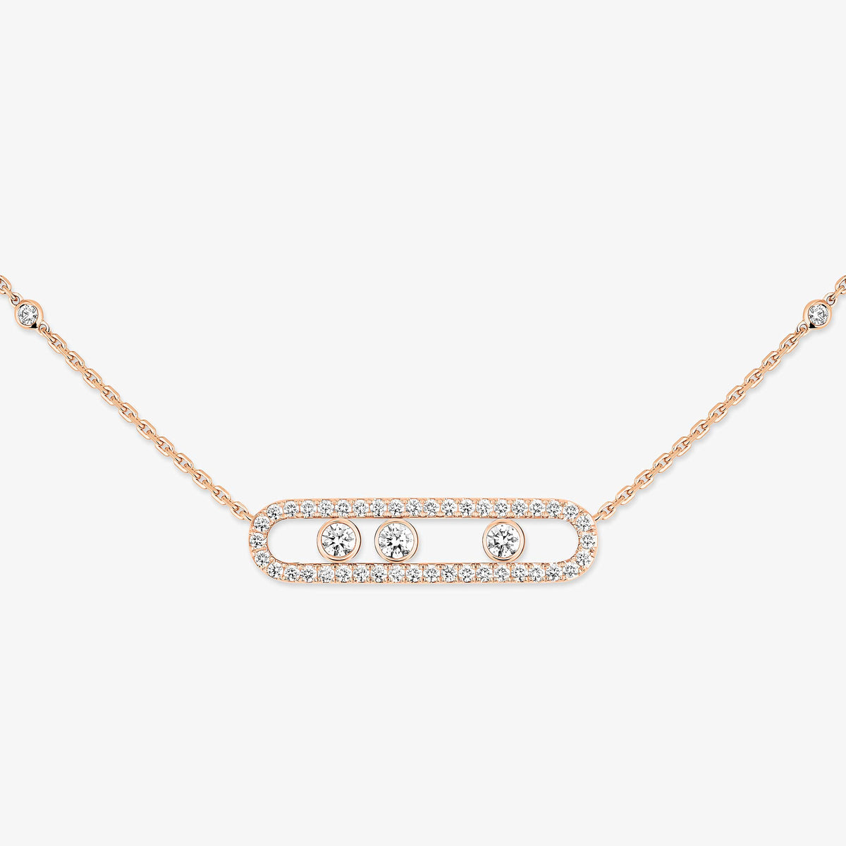[Mystic JURI] Move Pave_ Rose Gold Diamond Necklace