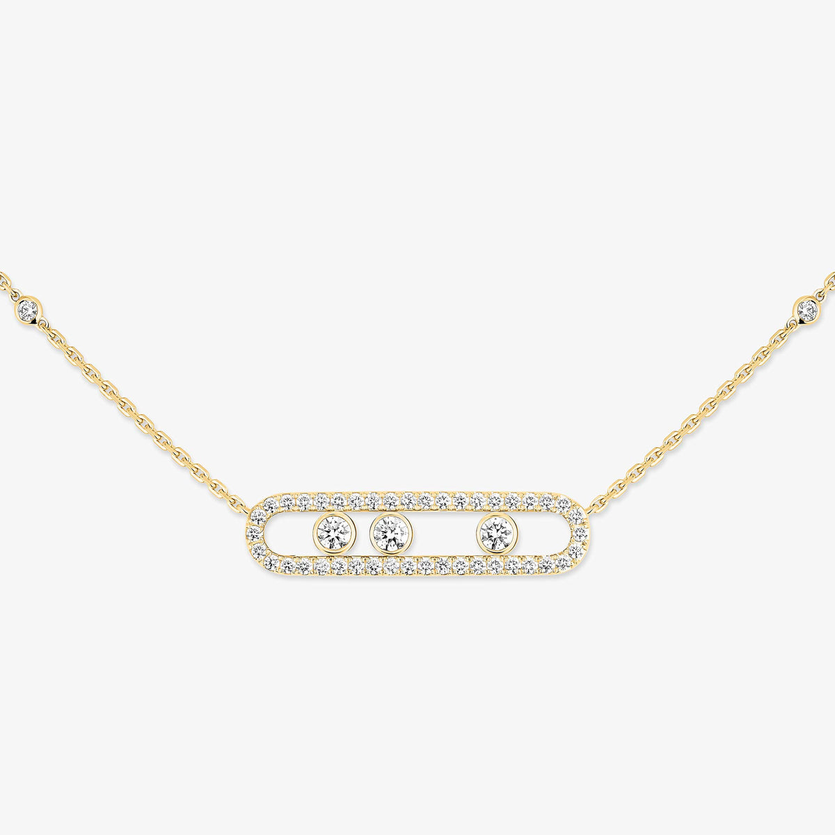 [Mystic JURI] Move Pave_ Rose Gold Diamond Necklace
