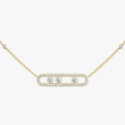 [Mystic JURI] Move Pave_ Rose Gold Diamond Necklace