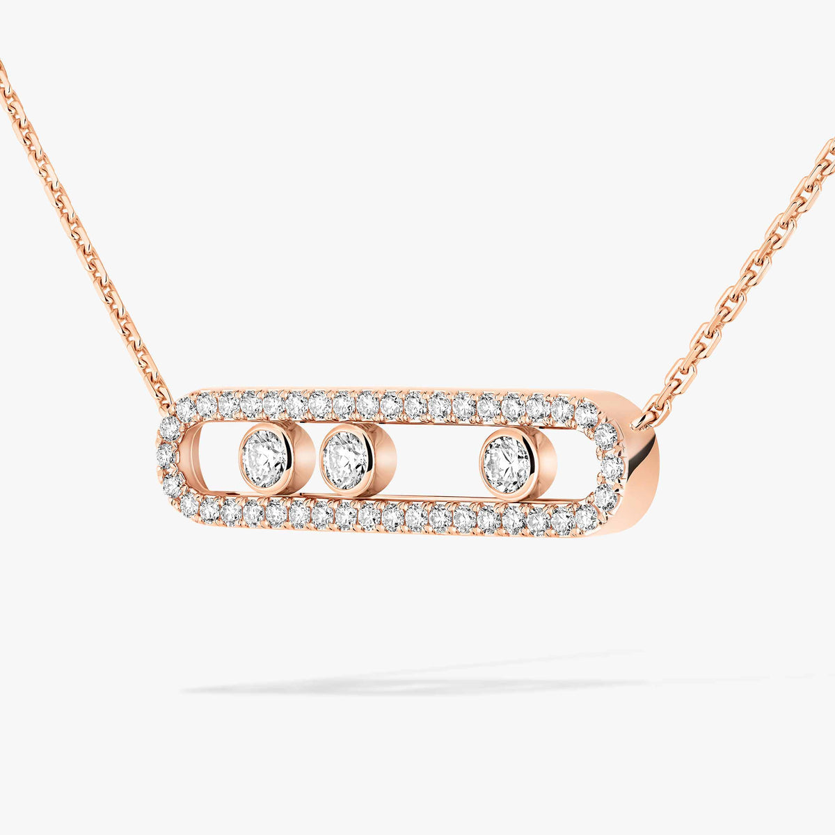 [Mystic JURI] Move Pave_ Rose Gold Diamond Necklace