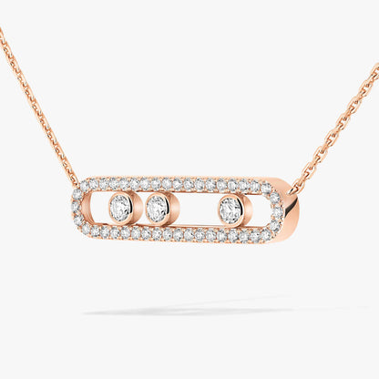 [Mystic JURI] Move Pave_ Rose Gold Diamond Necklace