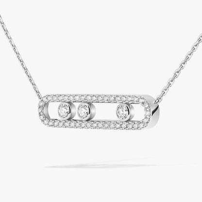 [Mystic JURI] Move Pave_ Rose Gold Diamond Necklace