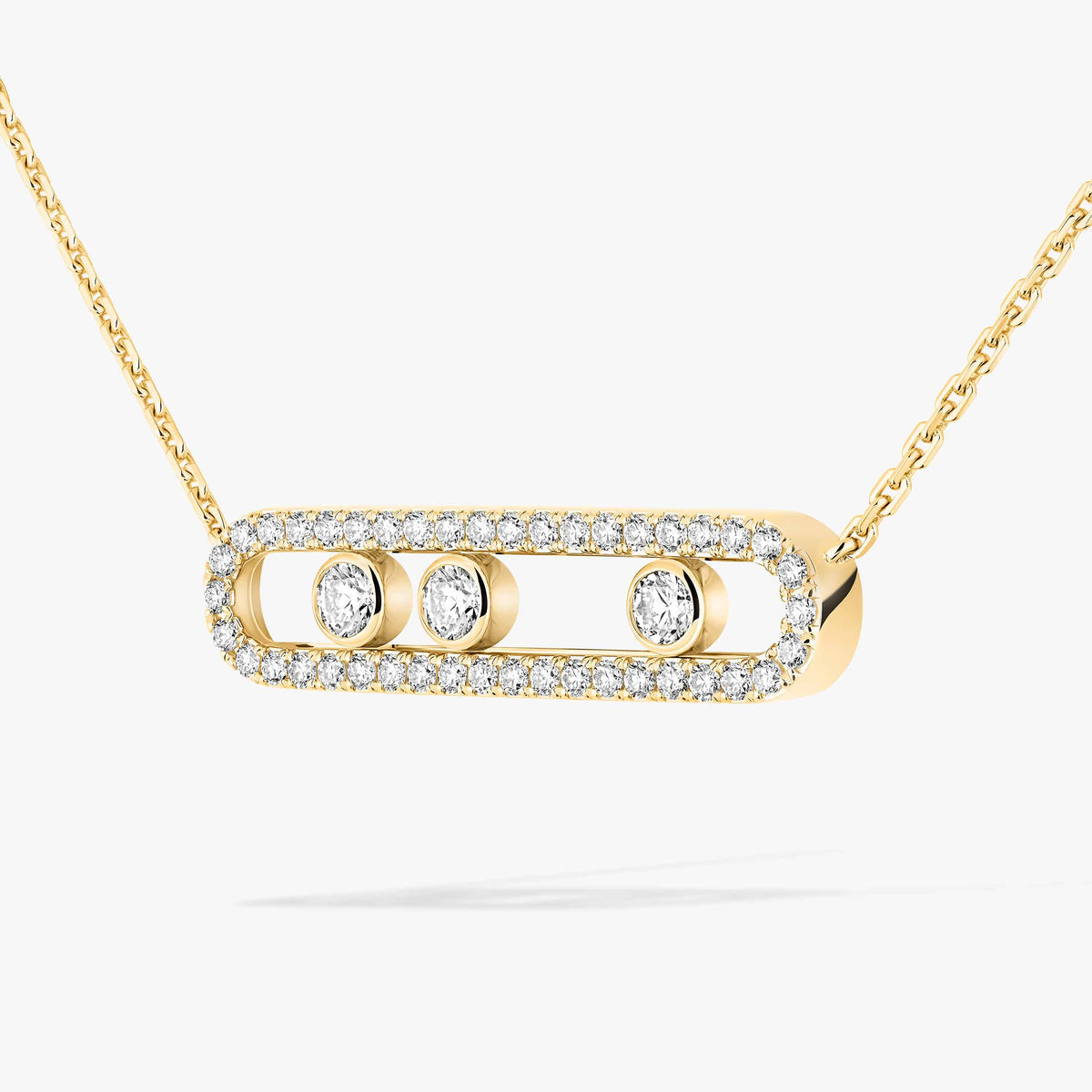 [Mystic JURI] Move Pave_ Rose Gold Diamond Necklace