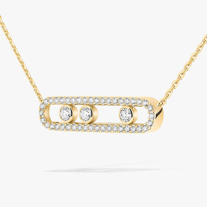 [Mystic JURI] Move Pave_ Rose Gold Diamond Necklace