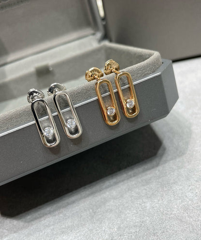 [Mystic JURI]MOVE UNO SMALL 1 DIAMOND EARRINGS