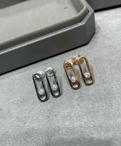 [Mystic JURI]MOVE UNO SMALL 1 DIAMOND EARRINGS