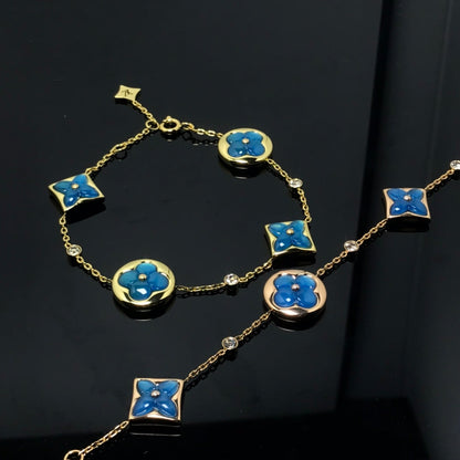 [Mystic]STAR AND SUN 4 MOTIF BLUE BRACELET